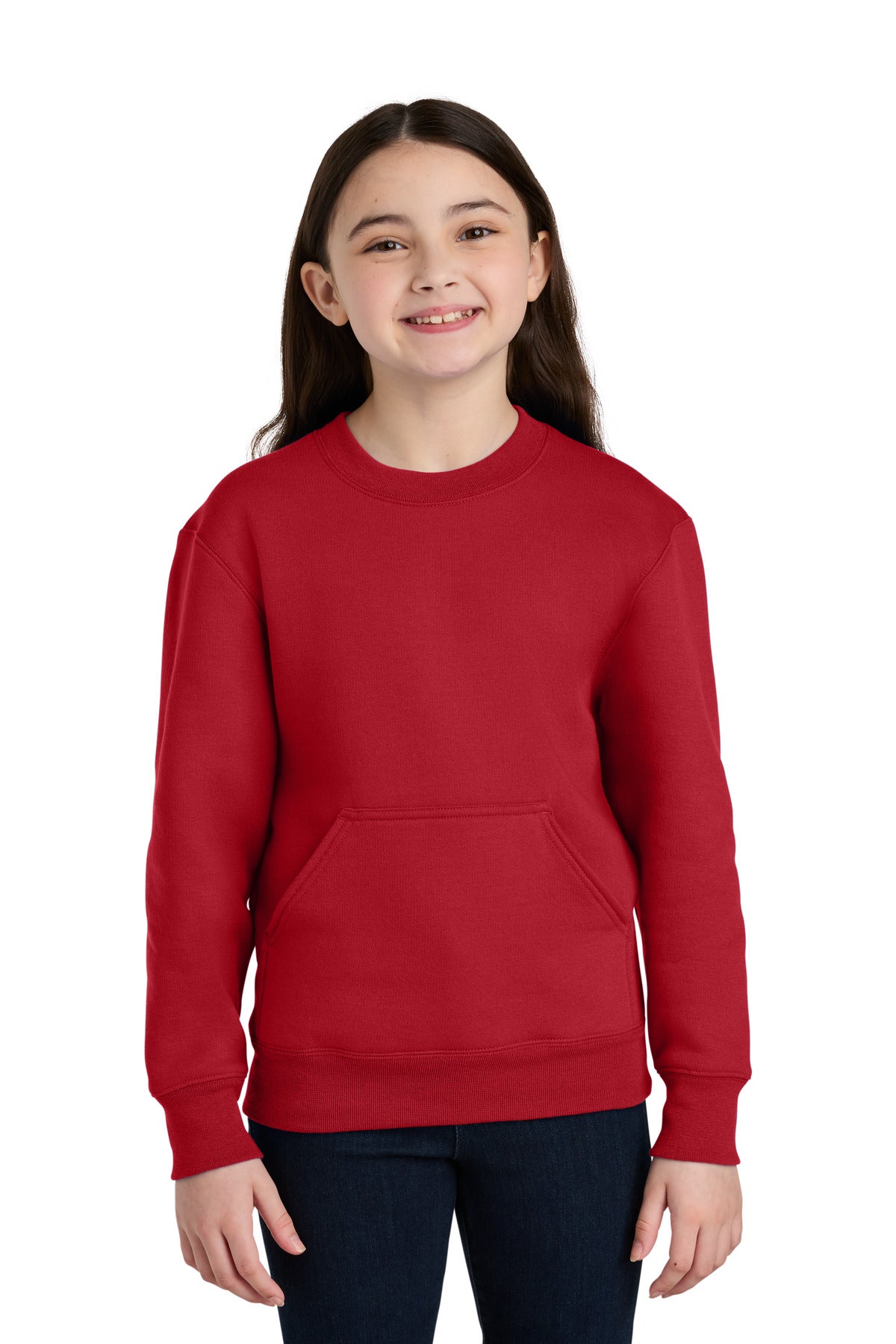 Port & Co® Youth Core Fleece Crewneck Pocket Sweatshirt PC78YPKT