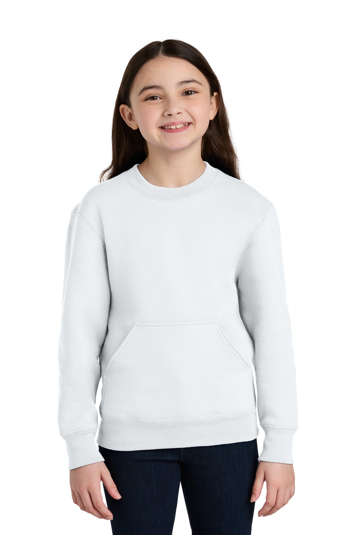 Port & Co® Youth Core Fleece Crewneck Pocket Sweatshirt PC78YPKT