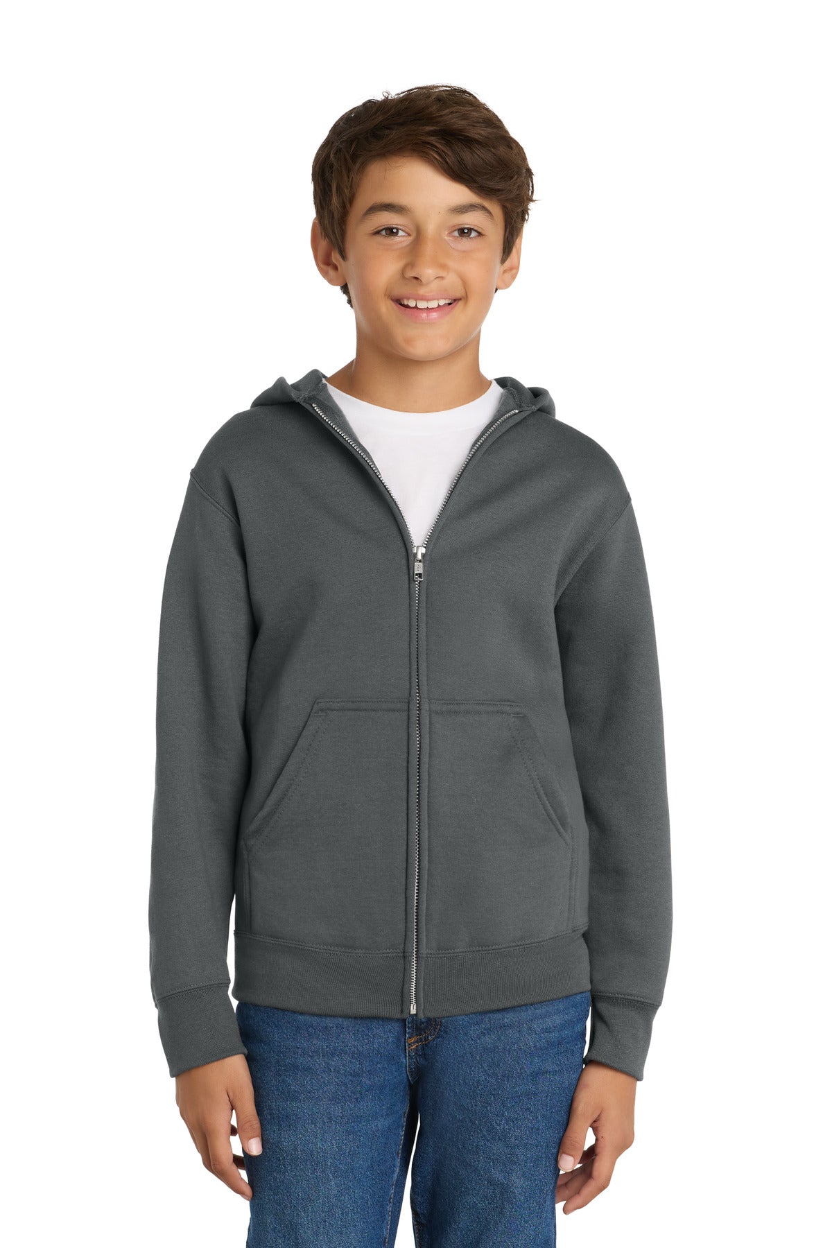 Port & Co® Youth Core Fleece Full-Zip Hooded Sweatshirt PC78YZH