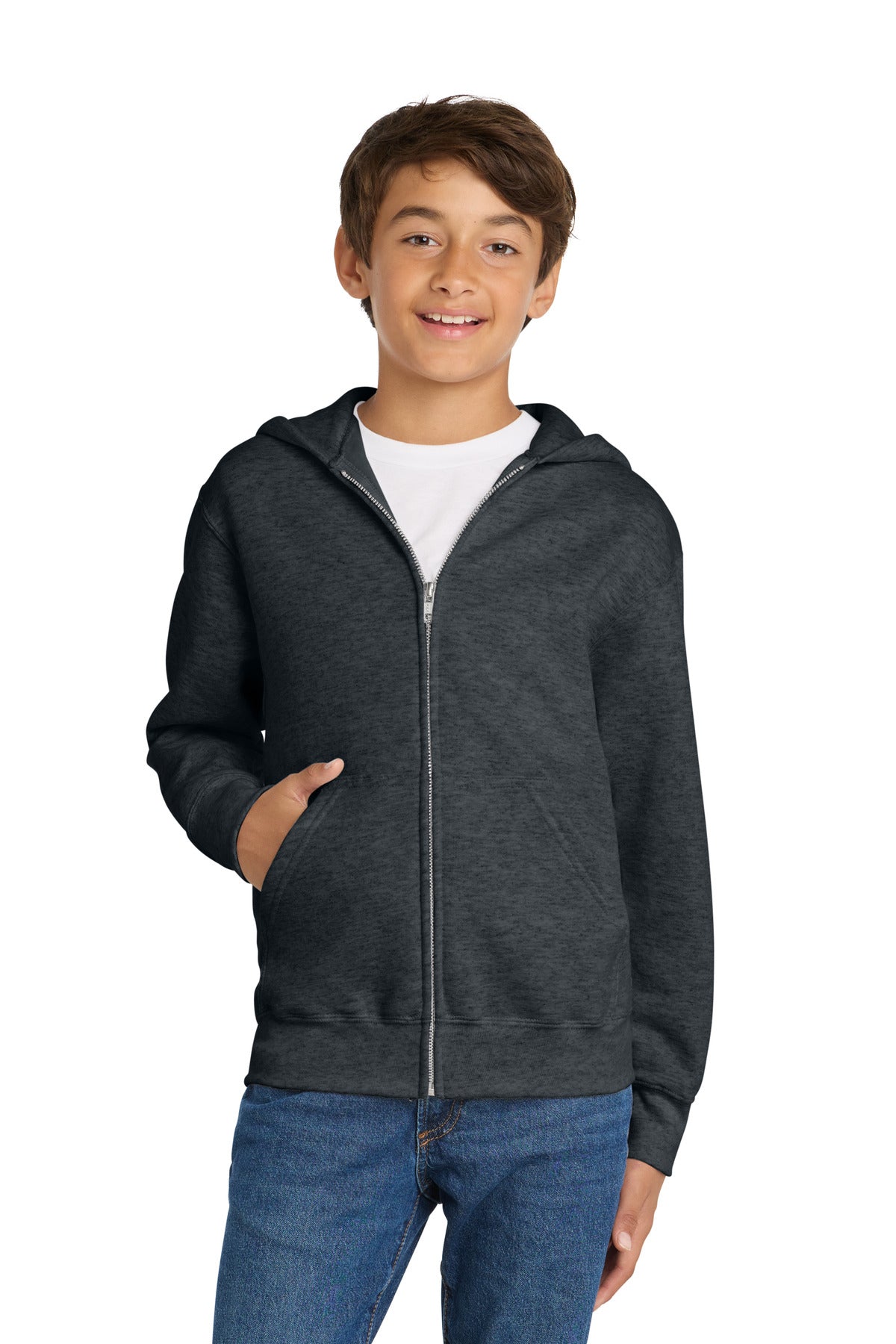 Port & Co® Youth Core Fleece Full-Zip Hooded Sweatshirt PC78YZH