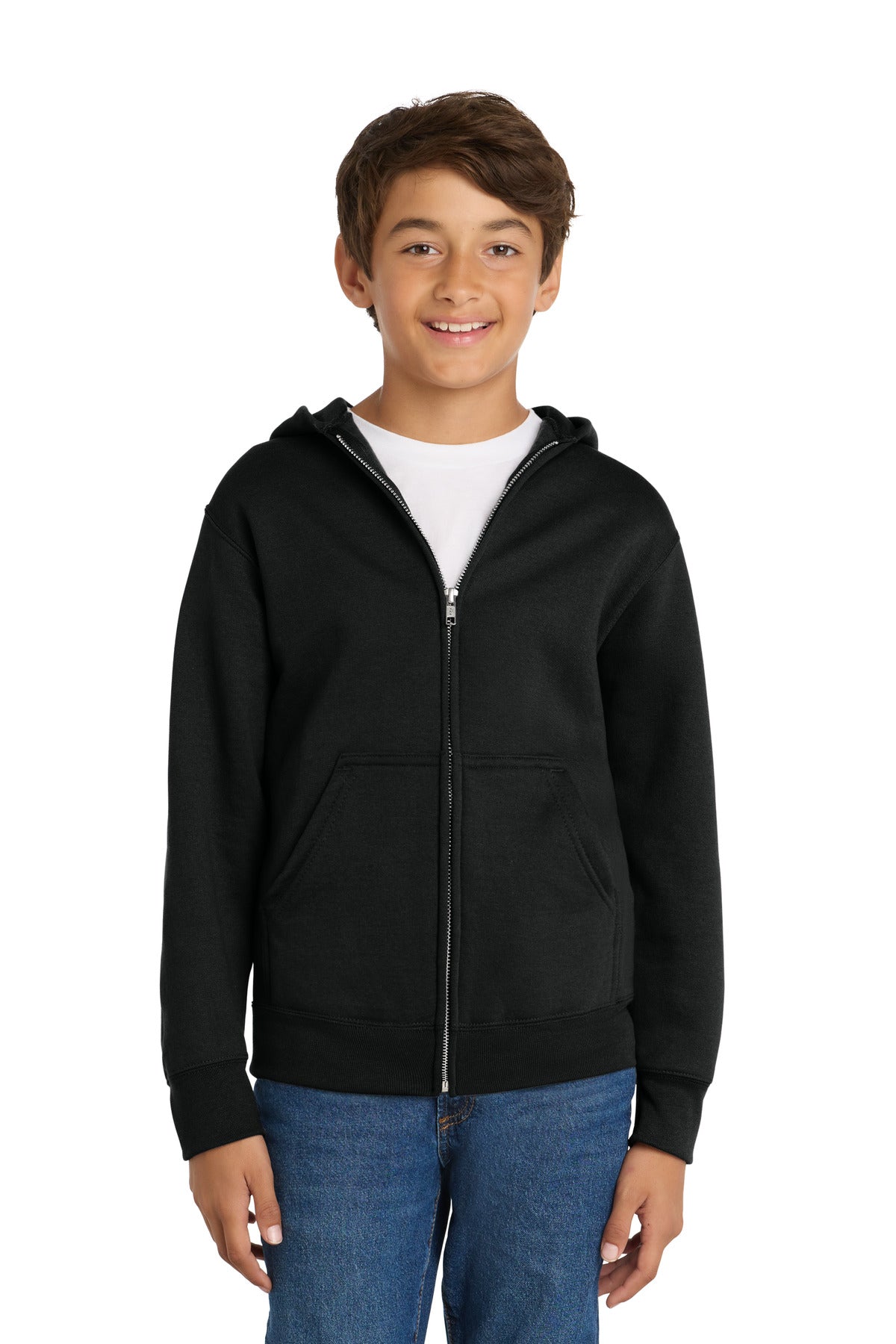 Port & Co® Youth Core Fleece Full-Zip Hooded Sweatshirt PC78YZH