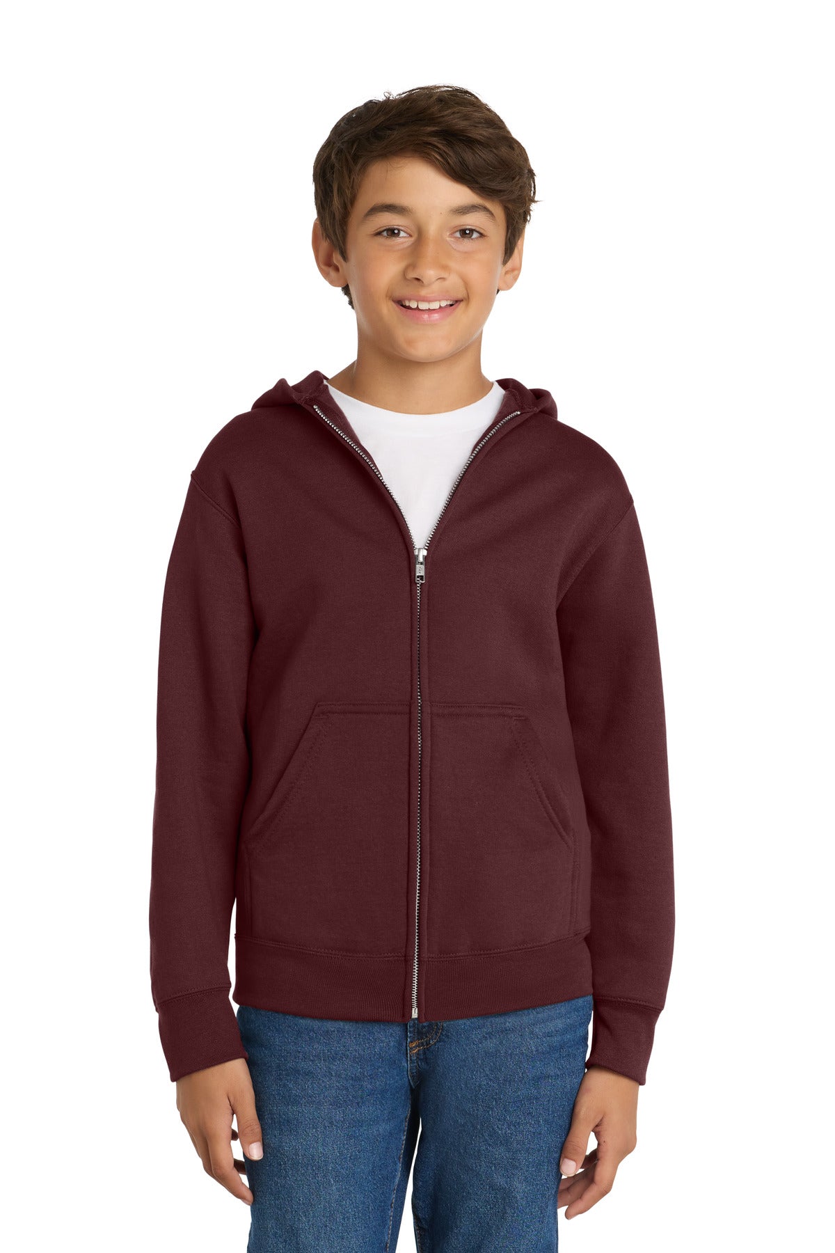 Port & Co® Youth Core Fleece Full-Zip Hooded Sweatshirt PC78YZH