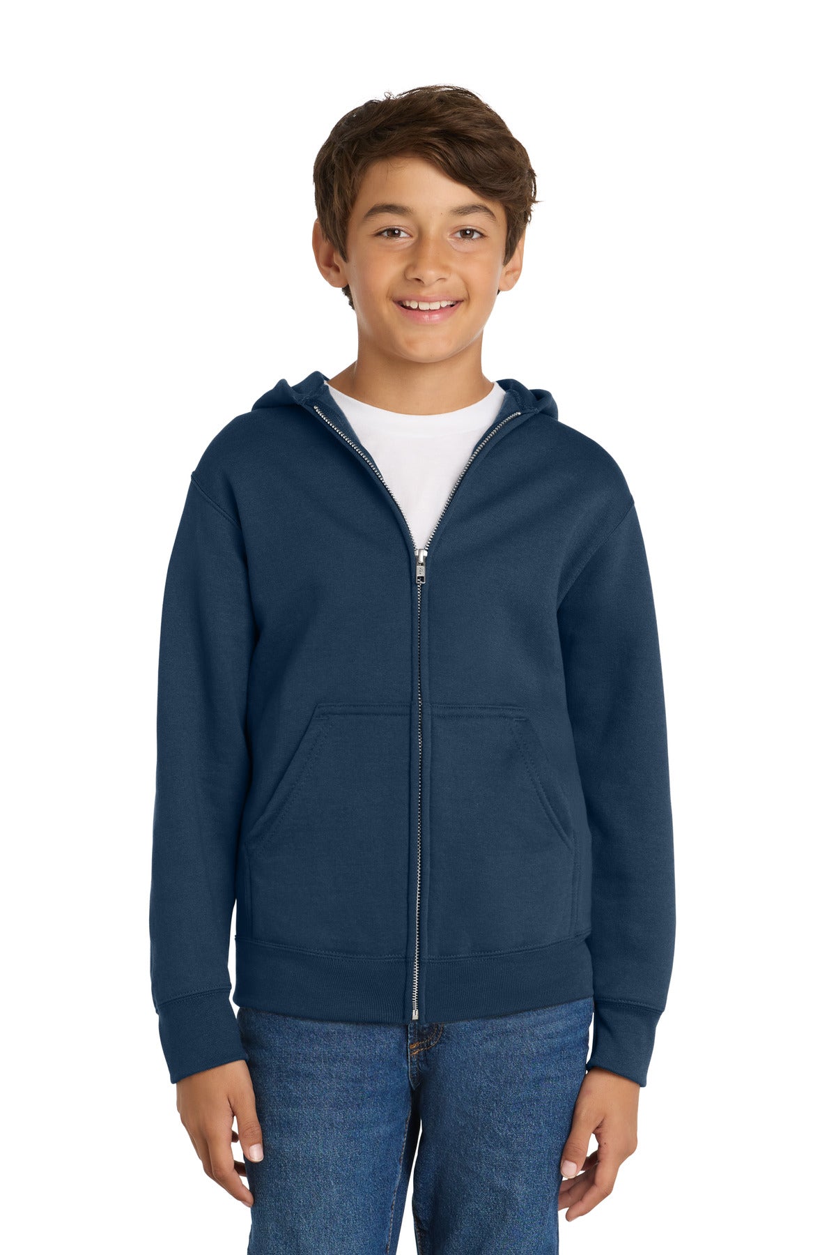 Port & Co® Youth Core Fleece Full-Zip Hooded Sweatshirt PC78YZH