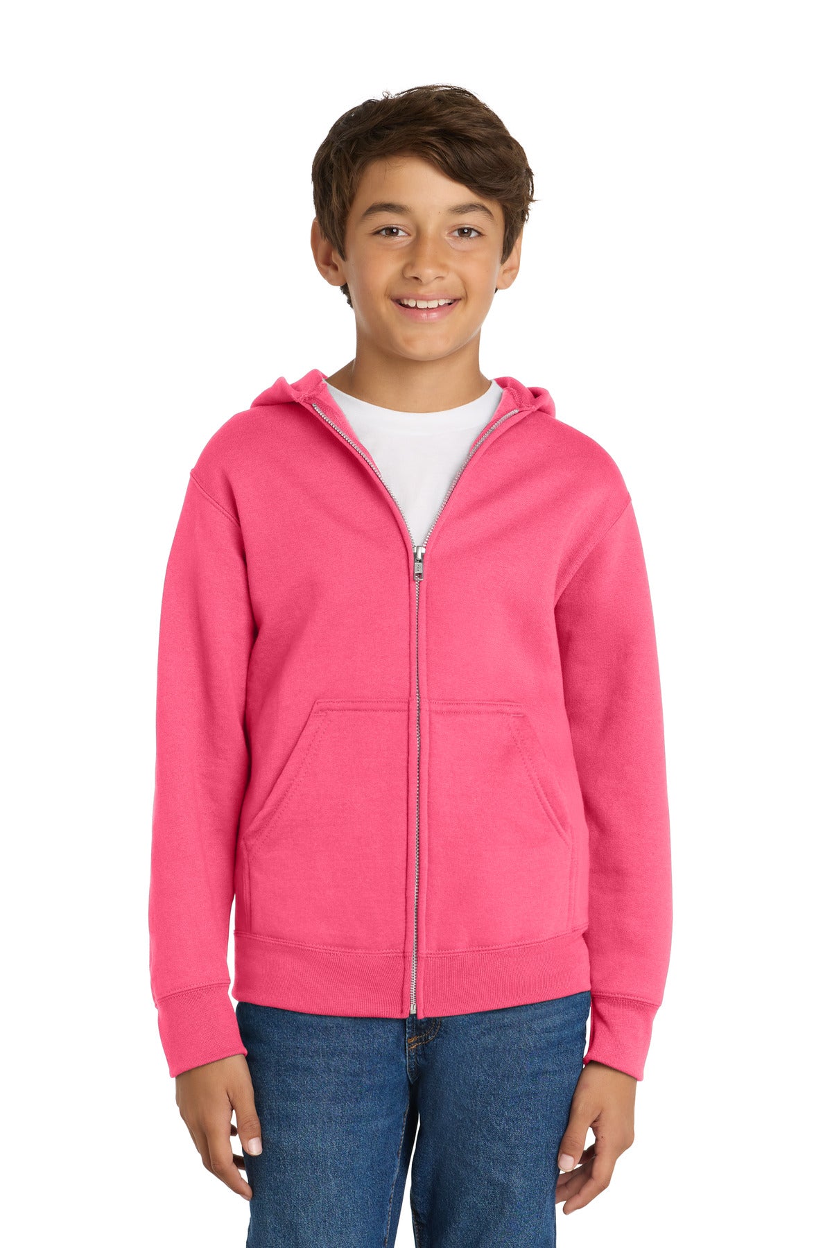 Port & Co® Youth Core Fleece Full-Zip Hooded Sweatshirt PC78YZH
