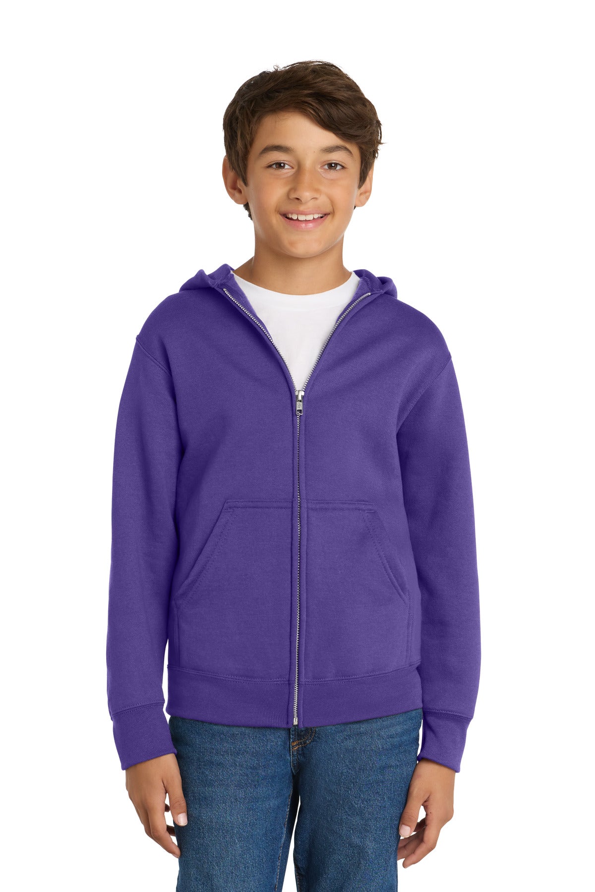 Port & Co® Youth Core Fleece Full-Zip Hooded Sweatshirt PC78YZH