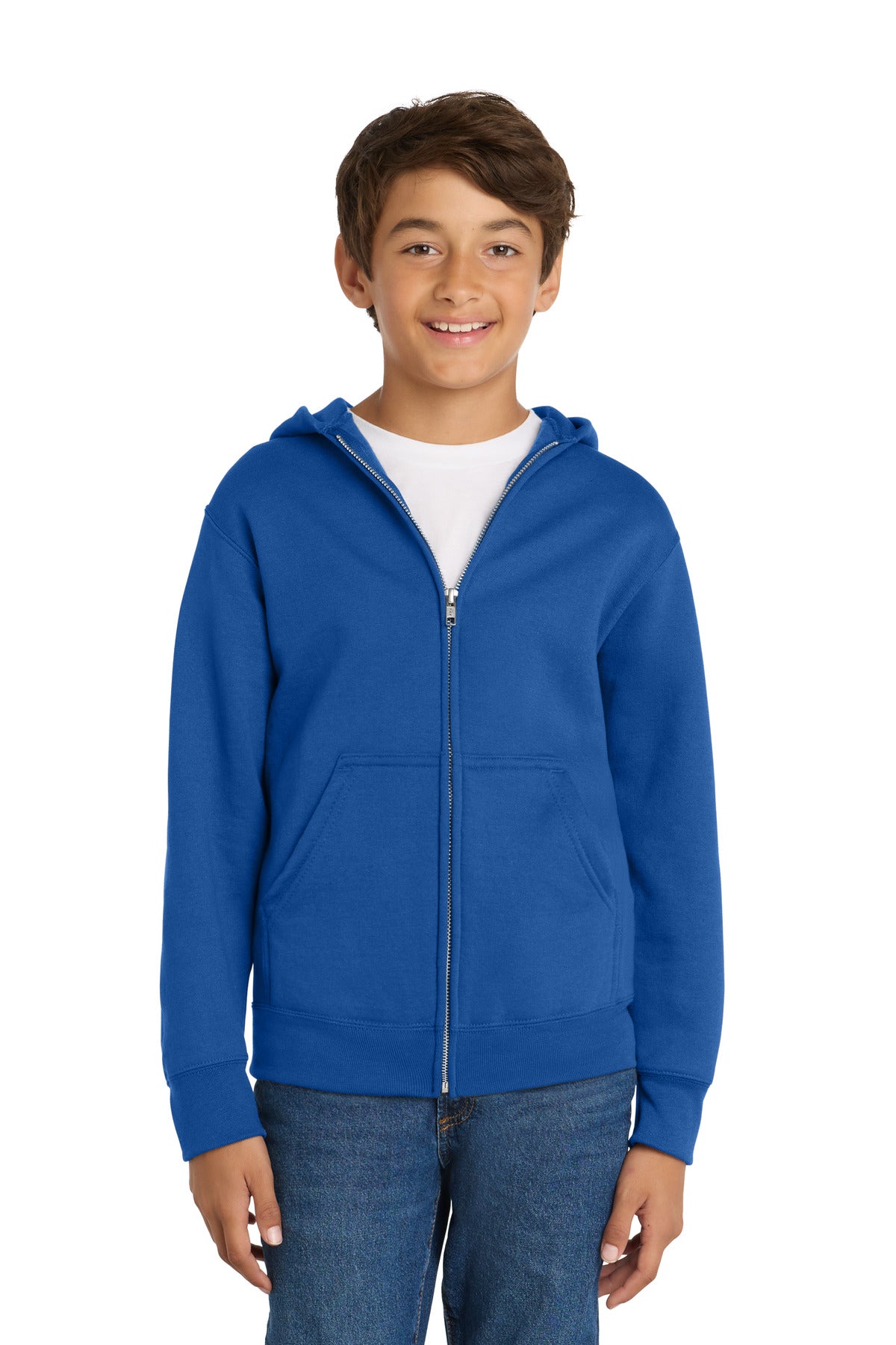 Port & Co® Youth Core Fleece Full-Zip Hooded Sweatshirt PC78YZH