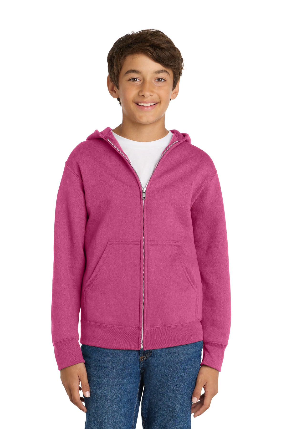 Port & Co® Youth Core Fleece Full-Zip Hooded Sweatshirt PC78YZH