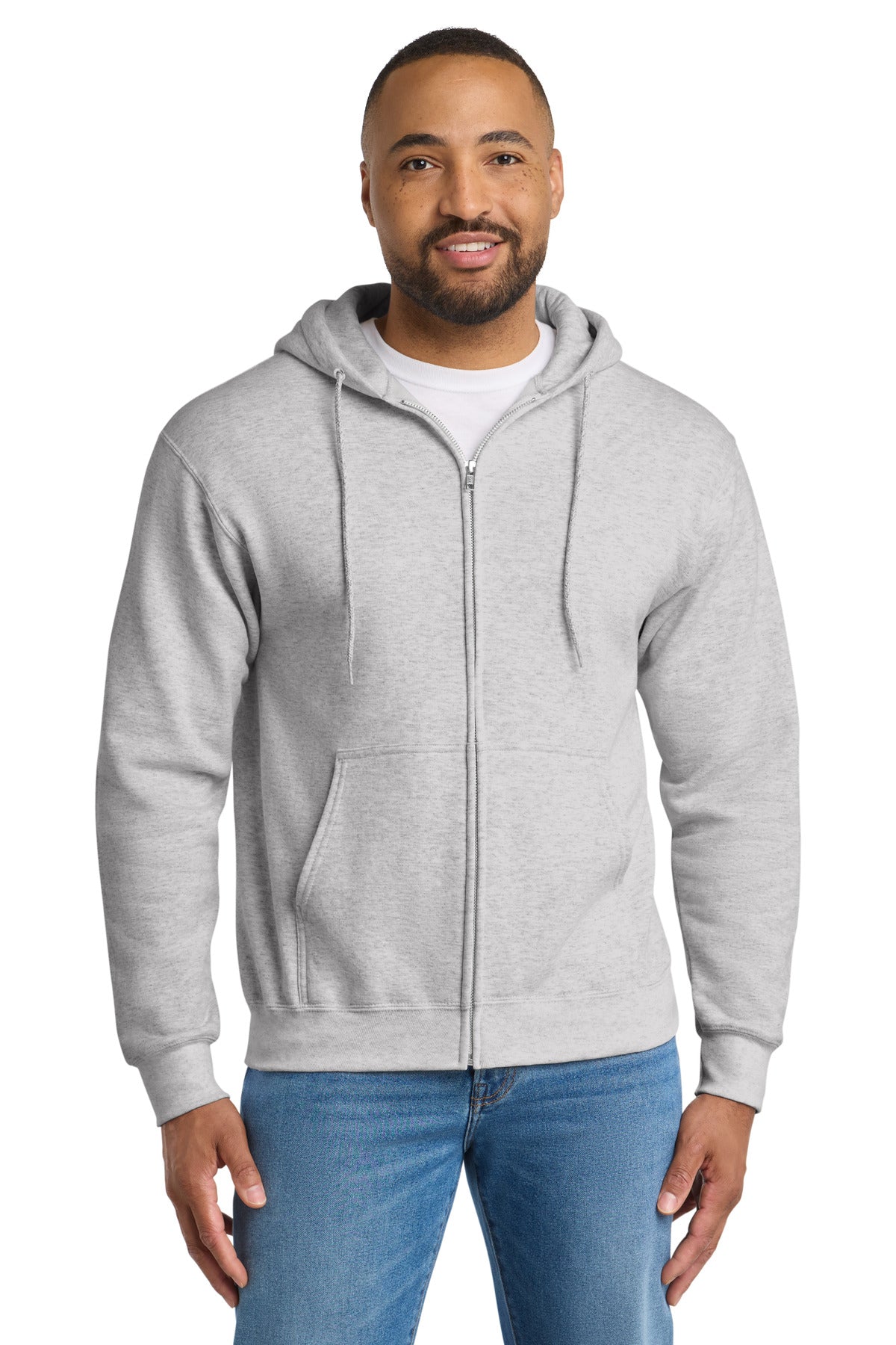 Port & Co® Tall Essential Fleece Full-Zip Hooded Sweatshirt. PC90ZHT