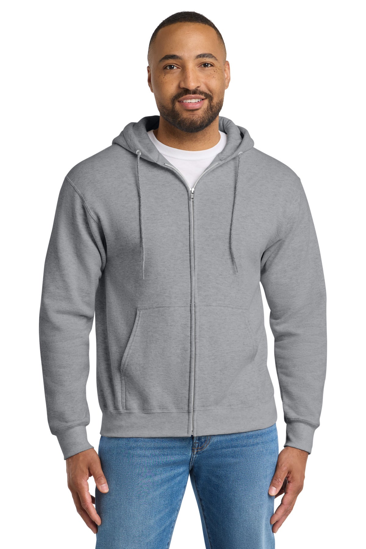 Port & Co® Tall Essential Fleece Full-Zip Hooded Sweatshirt. PC90ZHT