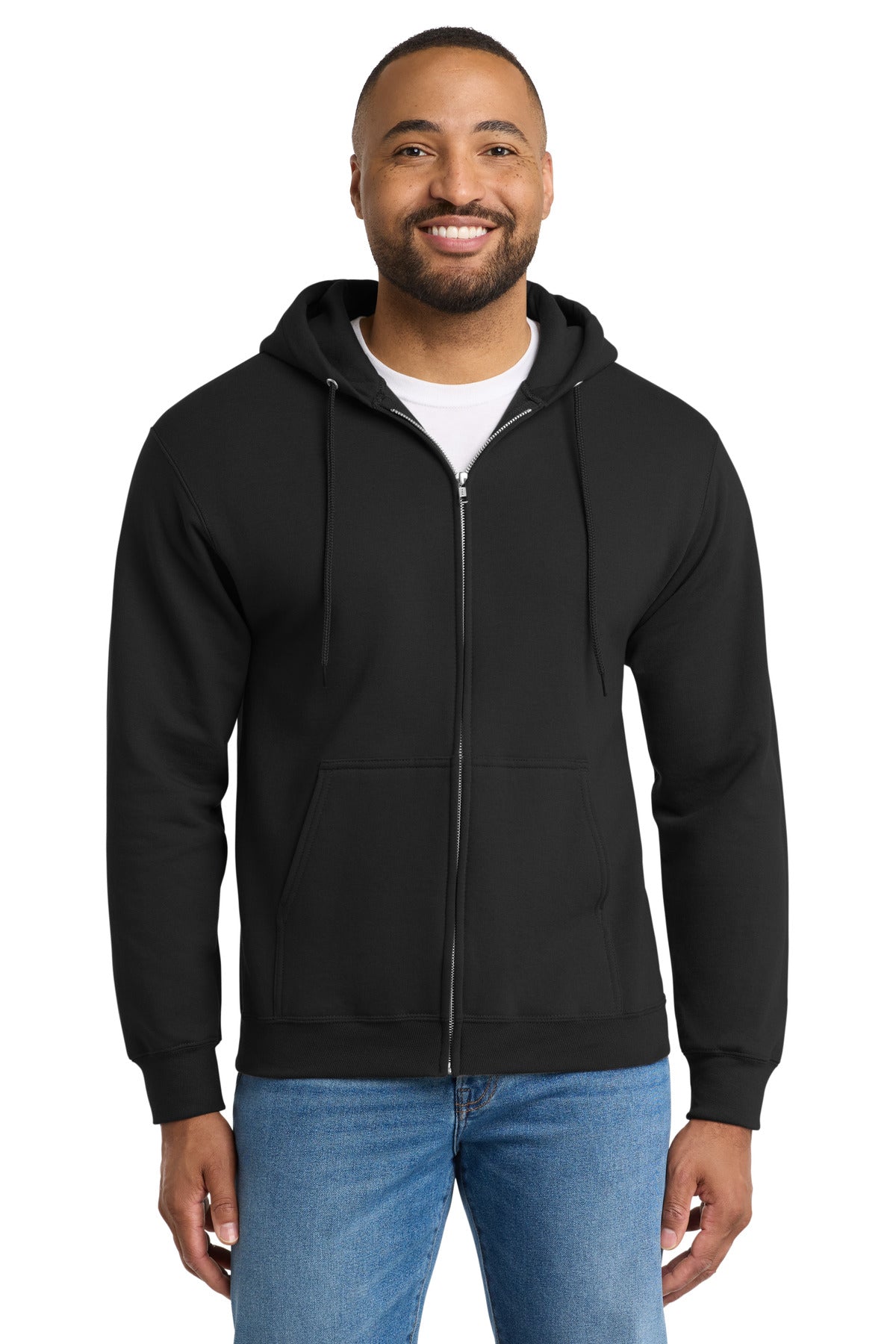 Port & Co® Tall Essential Fleece Full-Zip Hooded Sweatshirt. PC90ZHT