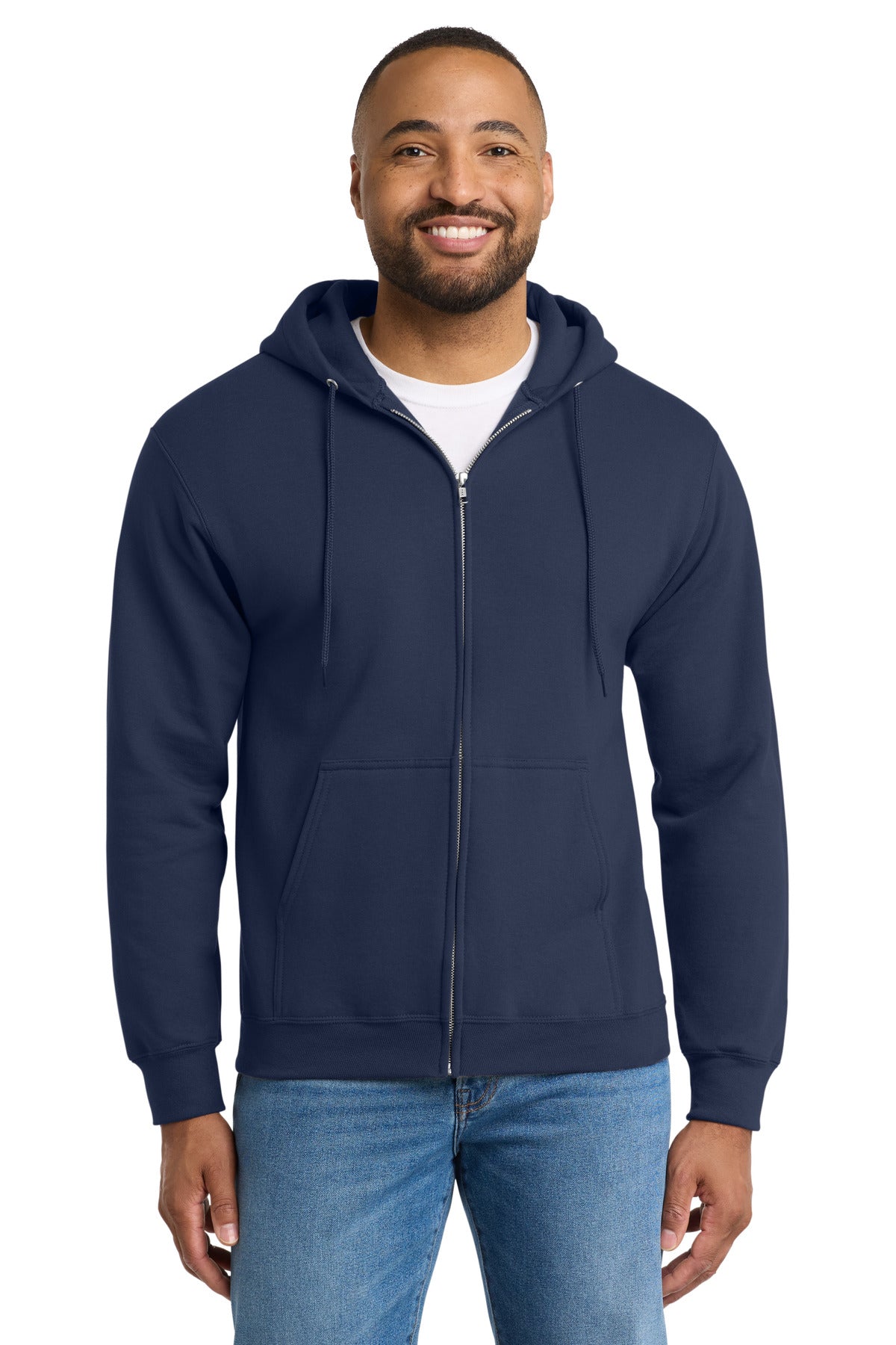 Port & Co® Tall Essential Fleece Full-Zip Hooded Sweatshirt. PC90ZHT