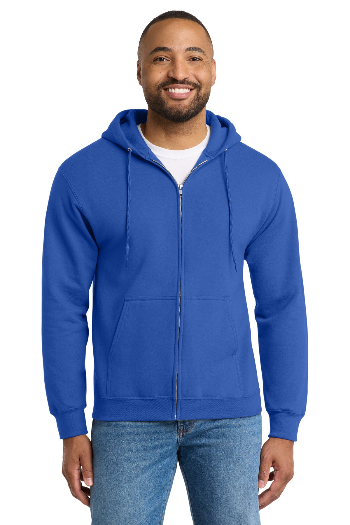 Port & Co® Tall Essential Fleece Full-Zip Hooded Sweatshirt. PC90ZHT