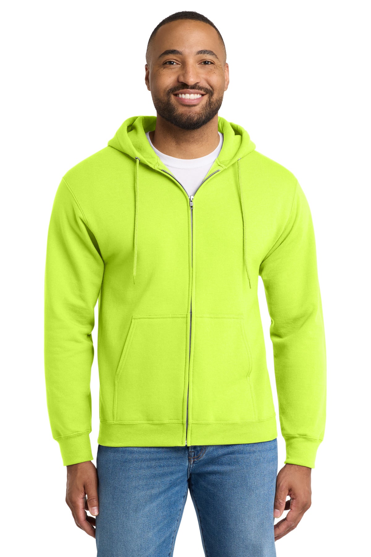 Port & Co® Tall Essential Fleece Full-Zip Hooded Sweatshirt. PC90ZHT