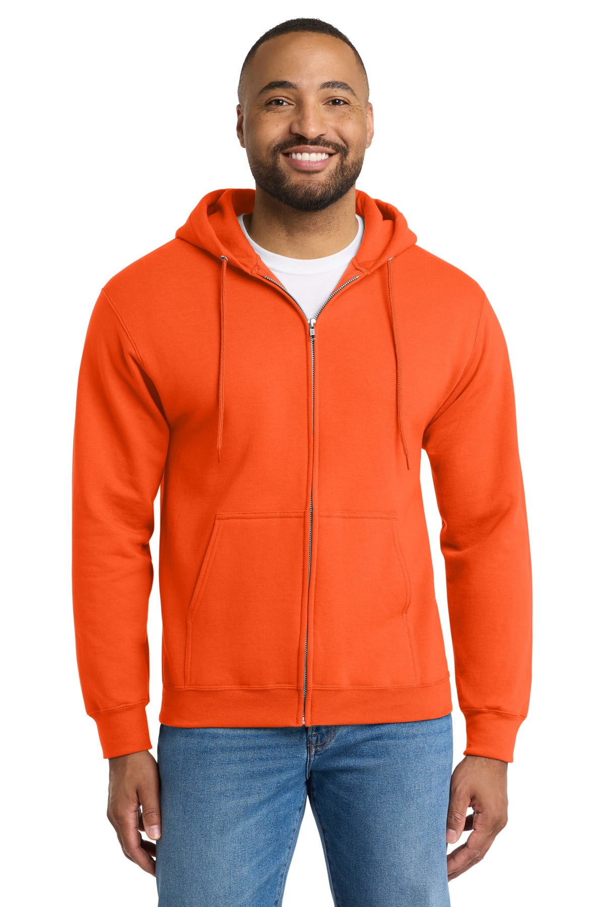 Port & Co® Tall Essential Fleece Full-Zip Hooded Sweatshirt. PC90ZHT