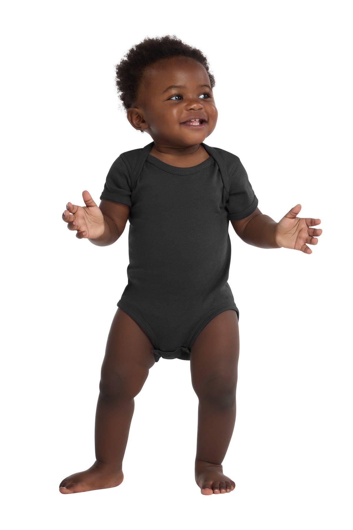 Rabbit Skins™ Infant Short Sleeve Baby Rib Bodysuit. RS4400