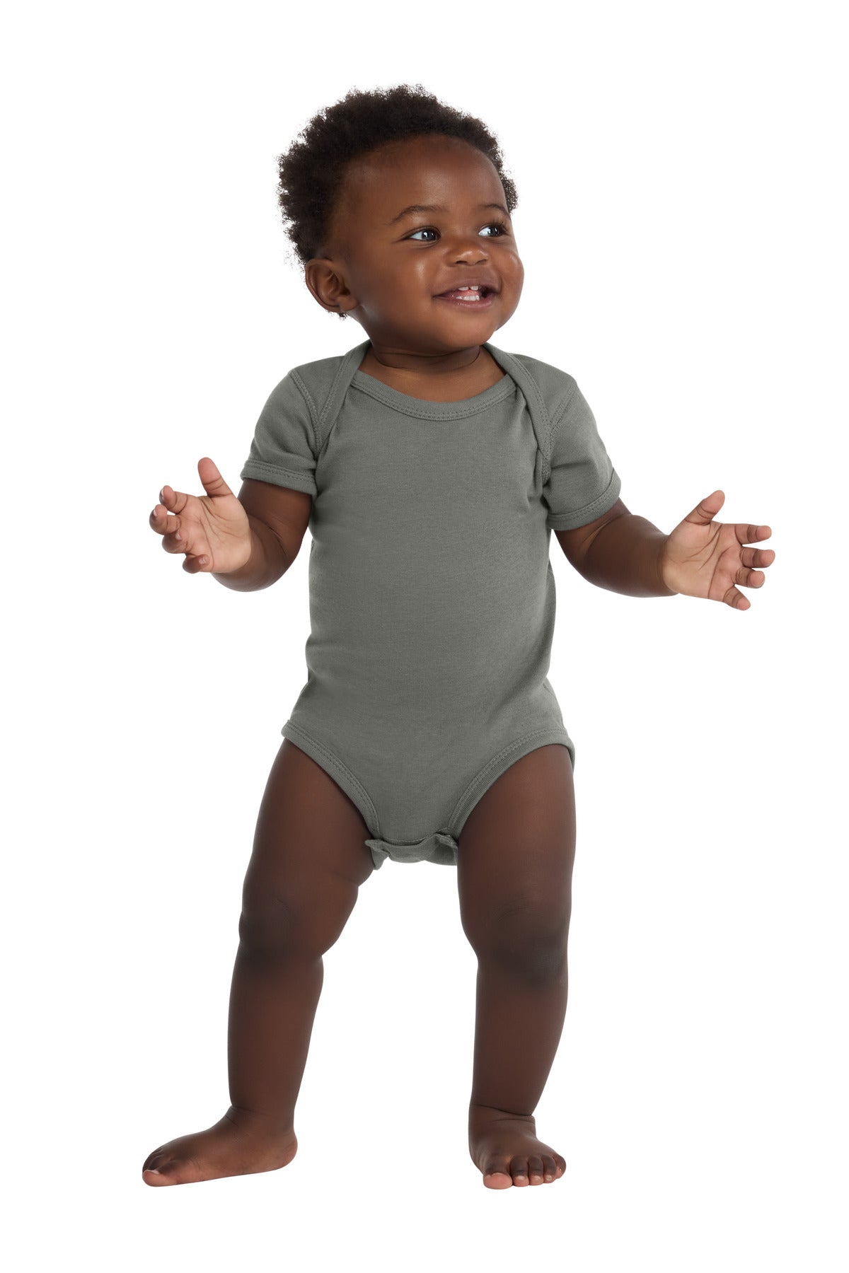 Rabbit Skins™ Infant Short Sleeve Baby Rib Bodysuit. RS4400
