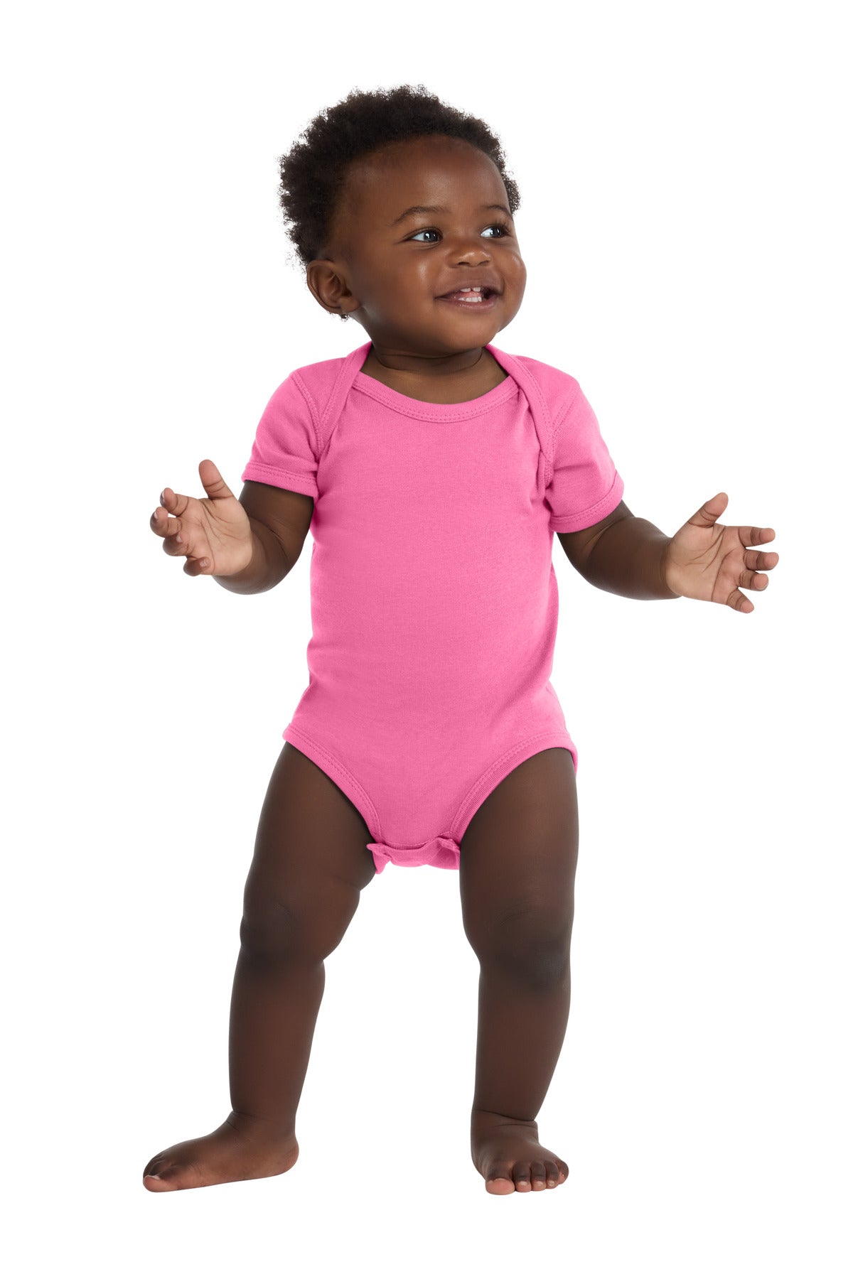 Rabbit Skins™ Infant Short Sleeve Baby Rib Bodysuit. RS4400