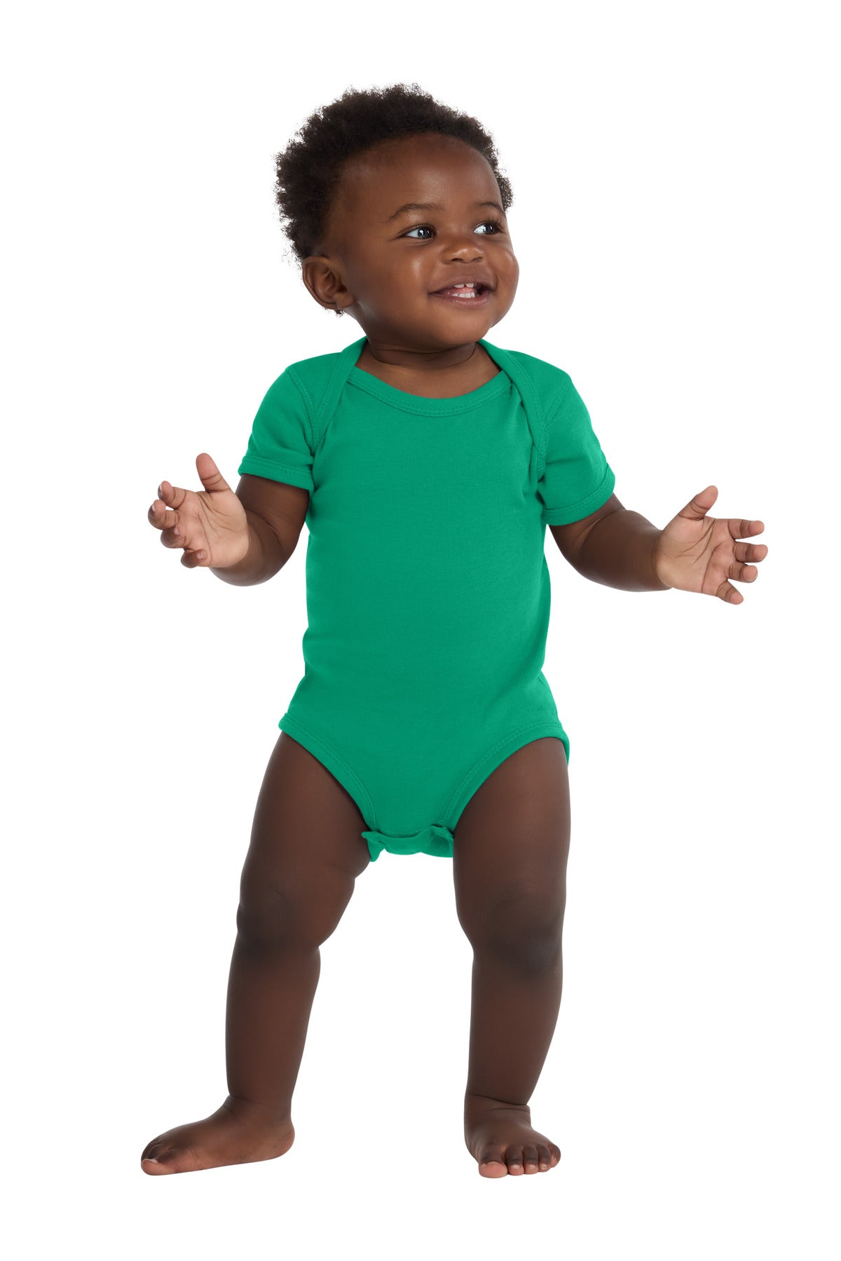Rabbit Skins™ Infant Short Sleeve Baby Rib Bodysuit. RS4400