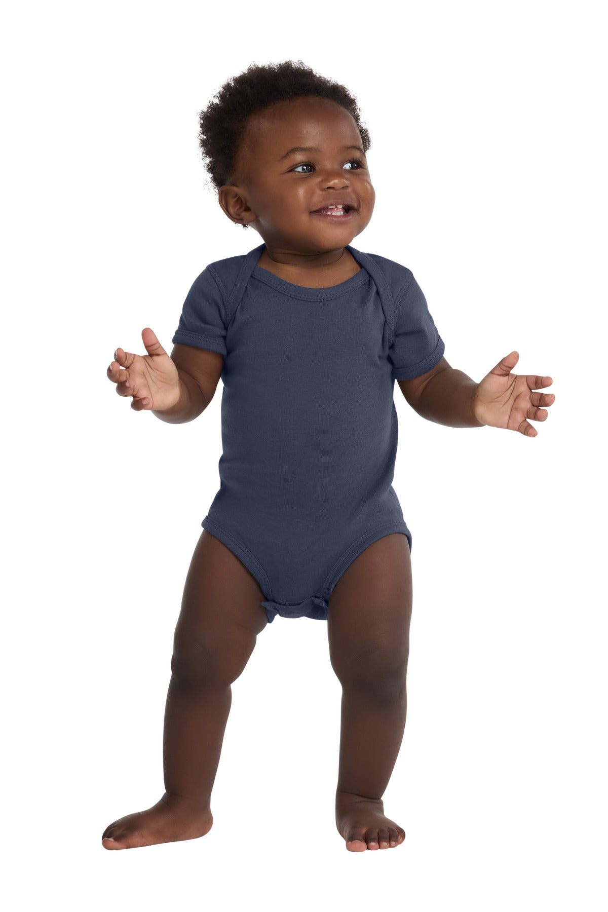 Rabbit Skins™ Infant Short Sleeve Baby Rib Bodysuit. RS4400