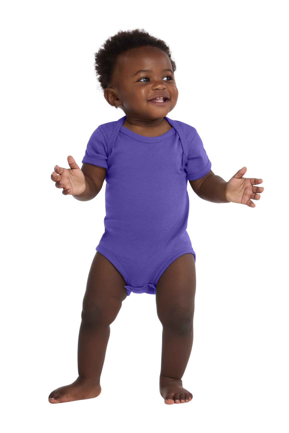 Rabbit Skins™ Infant Short Sleeve Baby Rib Bodysuit. RS4400