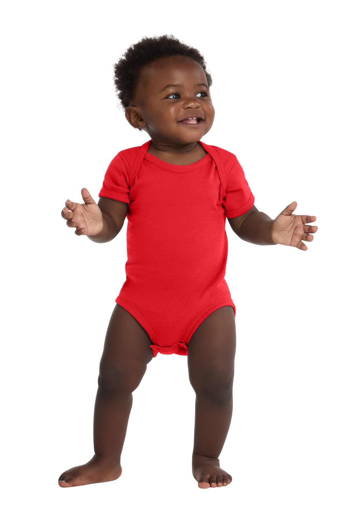 Rabbit Skins™ Infant Short Sleeve Baby Rib Bodysuit. RS4400