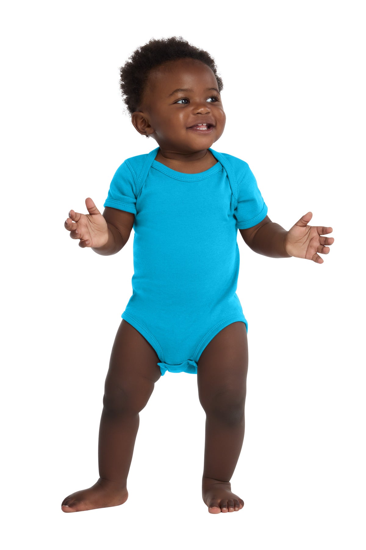 Rabbit Skins™ Infant Short Sleeve Baby Rib Bodysuit. RS4400