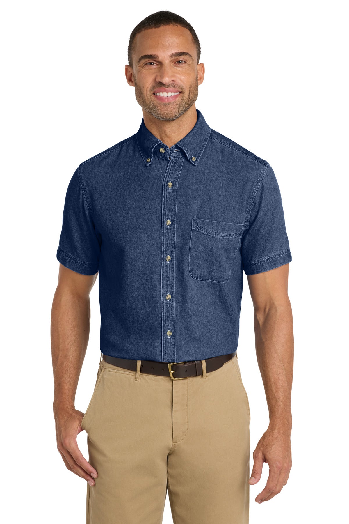 Port & Co® Short Sleeve Value Denim Shirt. SP11