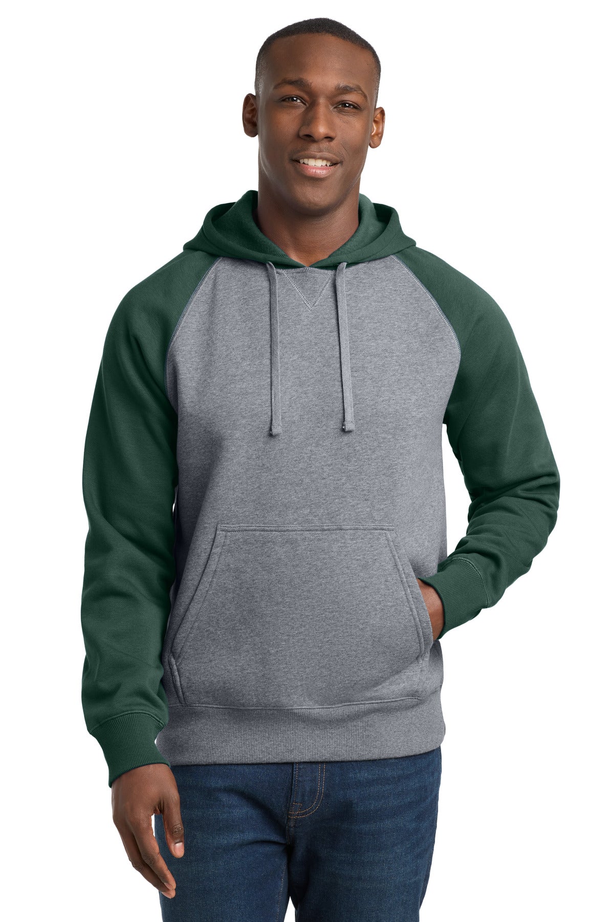 Sport-Tek® Raglan Colorblock Pullover Hooded Sweatshirt. ST267