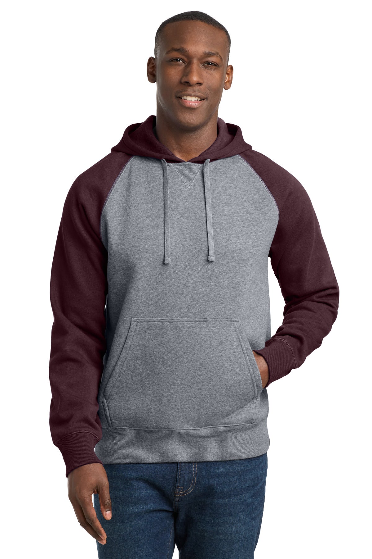 Sport-Tek® Raglan Colorblock Pullover Hooded Sweatshirt. ST267
