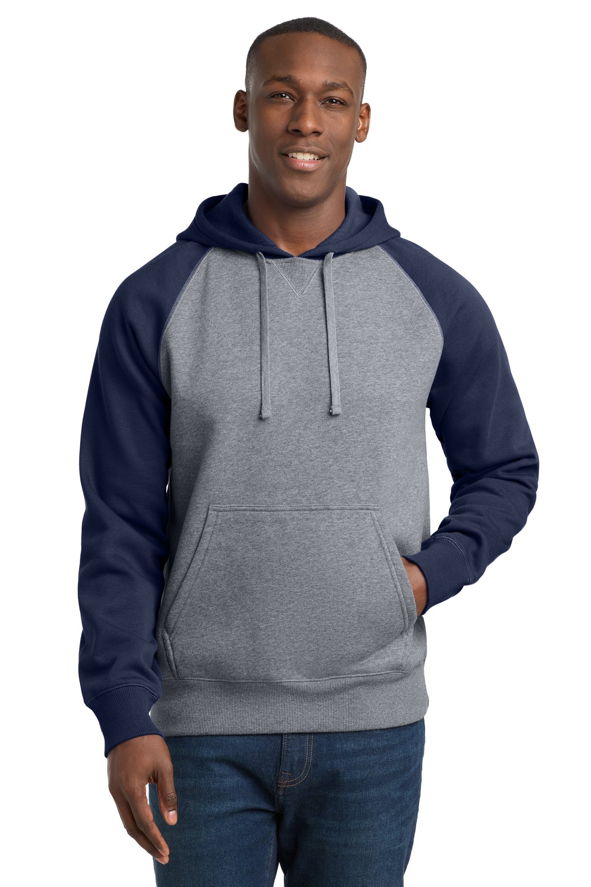 Sport-Tek® Raglan Colorblock Pullover Hooded Sweatshirt. ST267