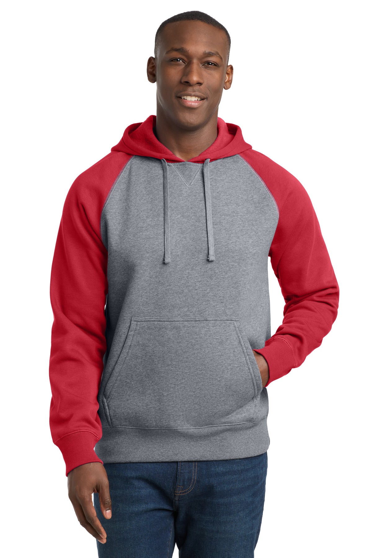 Sport-Tek® Raglan Colorblock Pullover Hooded Sweatshirt. ST267