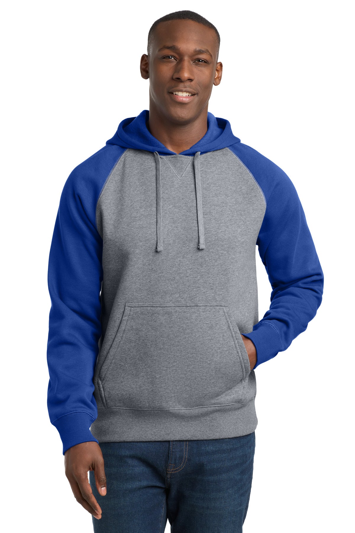 Sport-Tek® Raglan Colorblock Pullover Hooded Sweatshirt. ST267