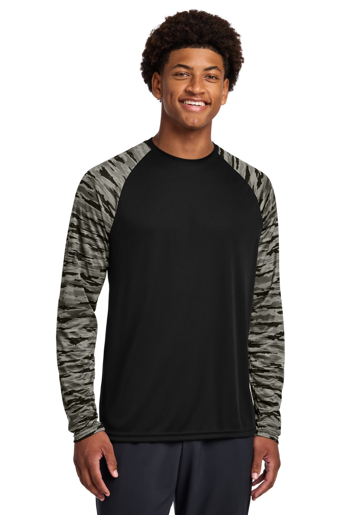 Sport-Tek® Drift Camo Colorblock Long Sleeve Tee ST376LS