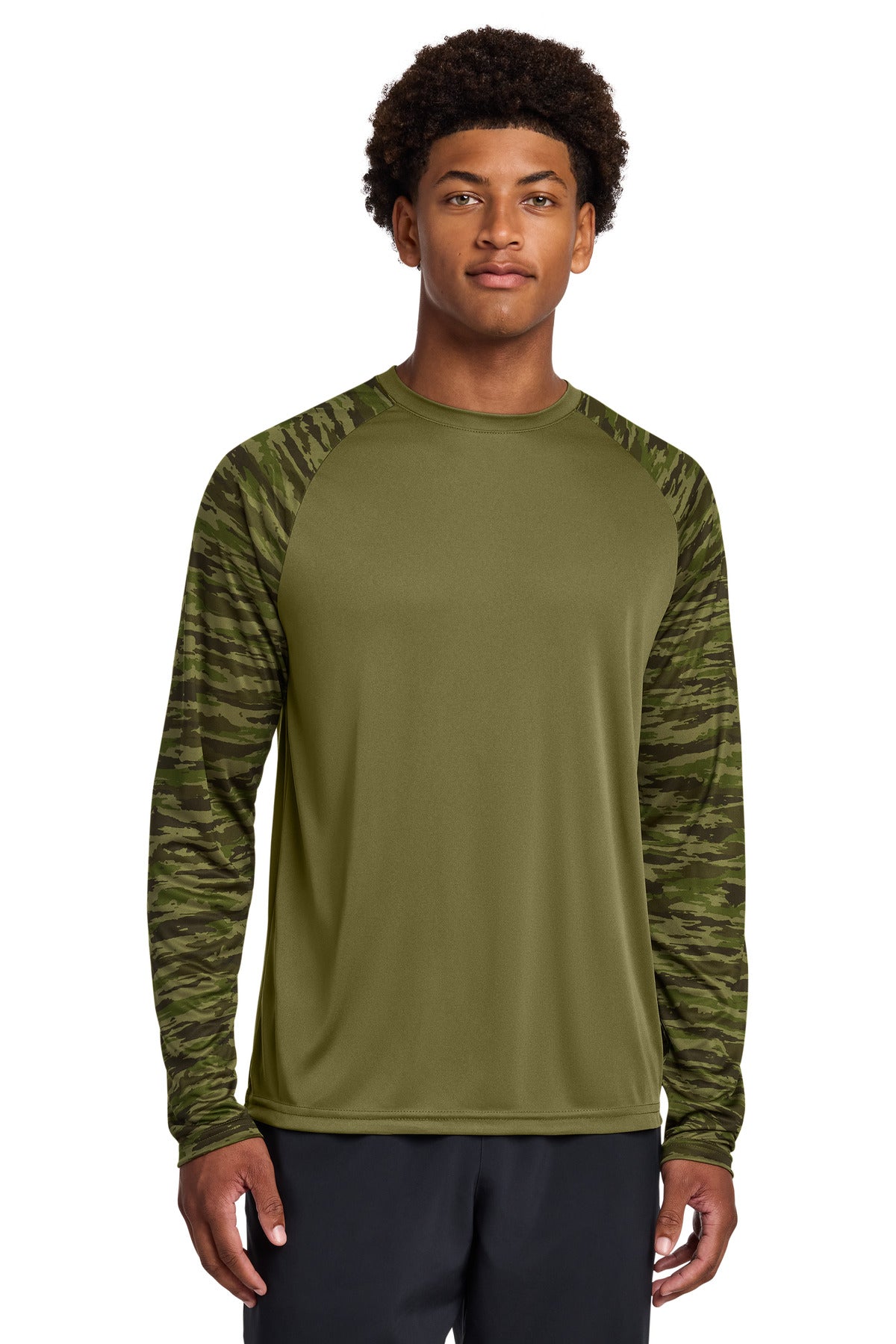 Sport-Tek® Drift Camo Colorblock Long Sleeve Tee ST376LS
