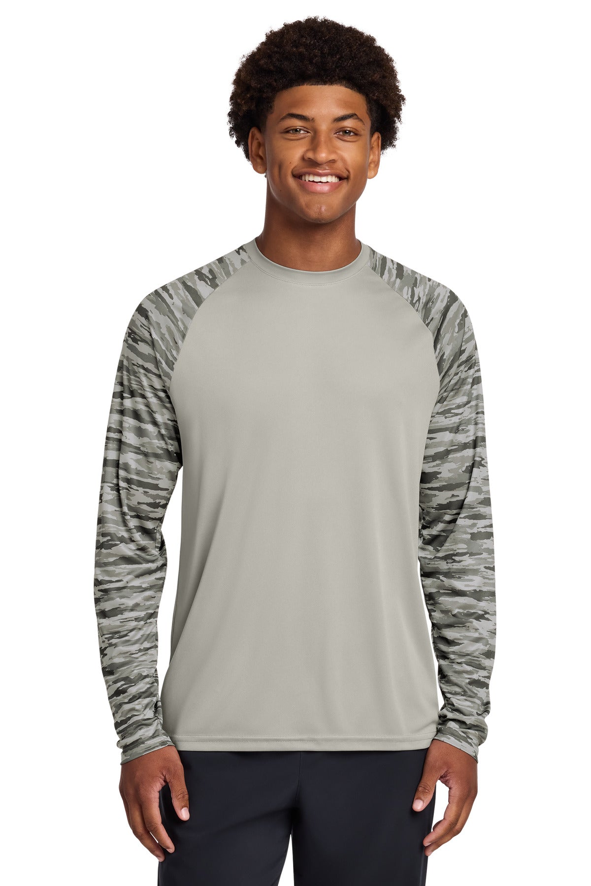 Sport-Tek® Drift Camo Colorblock Long Sleeve Tee ST376LS