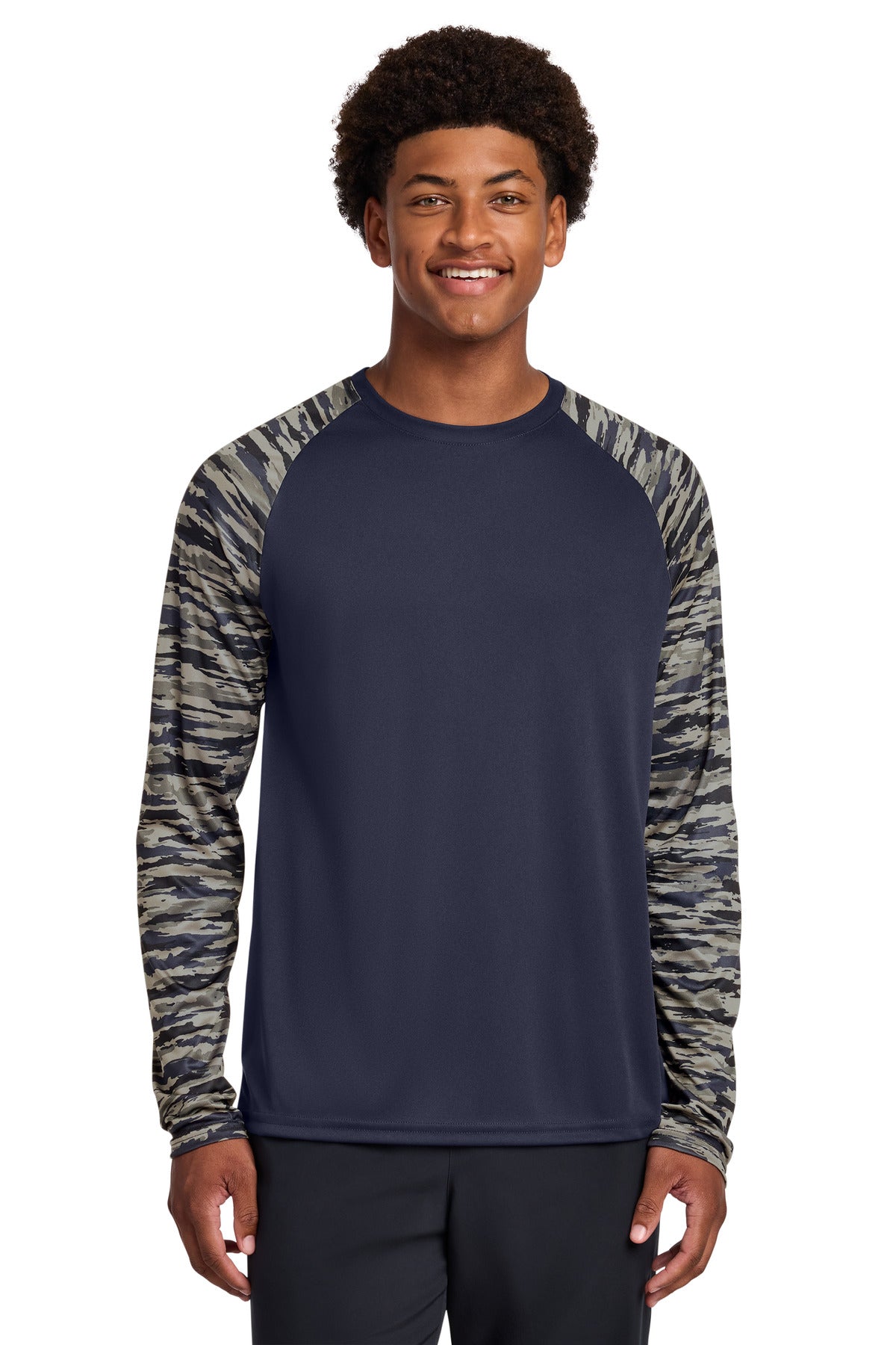 Sport-Tek® Drift Camo Colorblock Long Sleeve Tee ST376LS