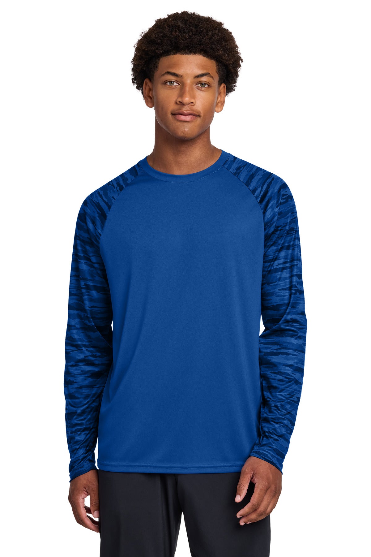 Sport-Tek® Drift Camo Colorblock Long Sleeve Tee ST376LS