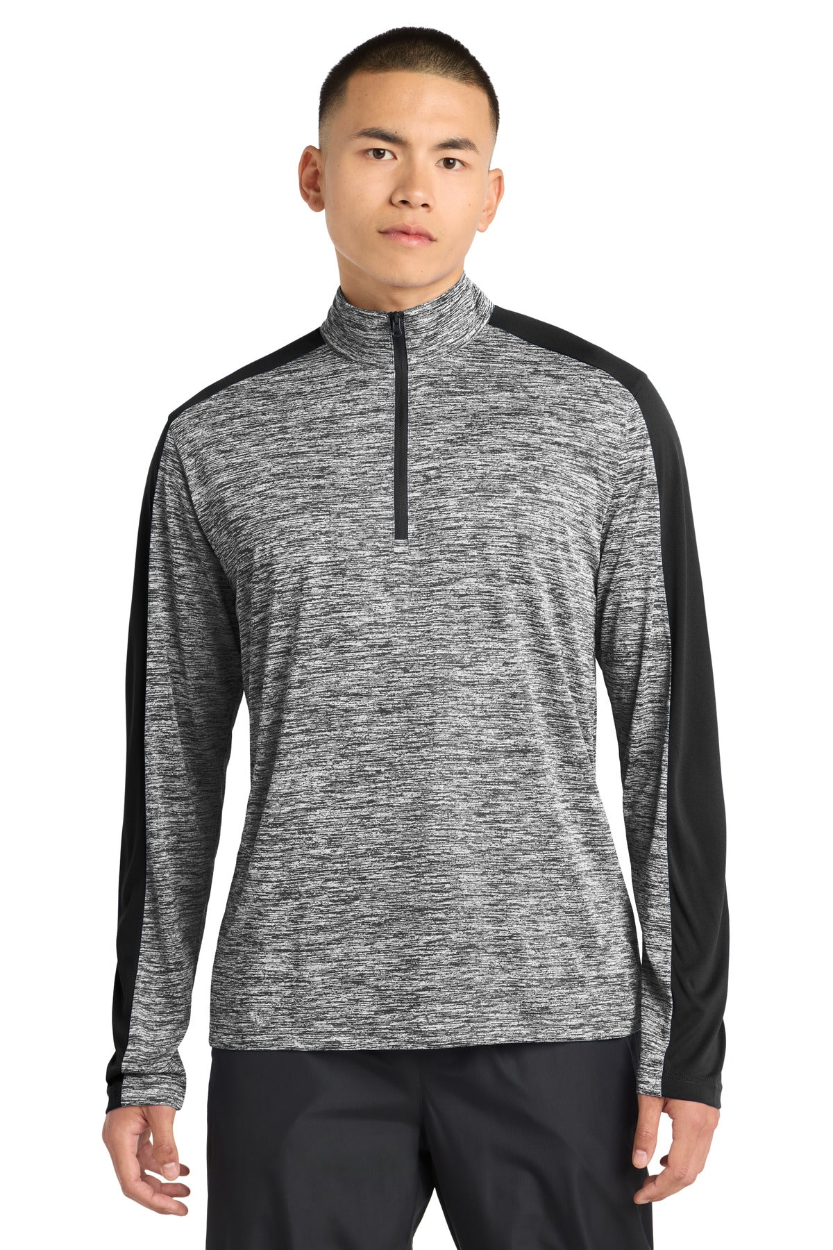Sport-Tek® PosiCharge® Electric Heather Colorblock 1/4-Zip Pullover. ST397