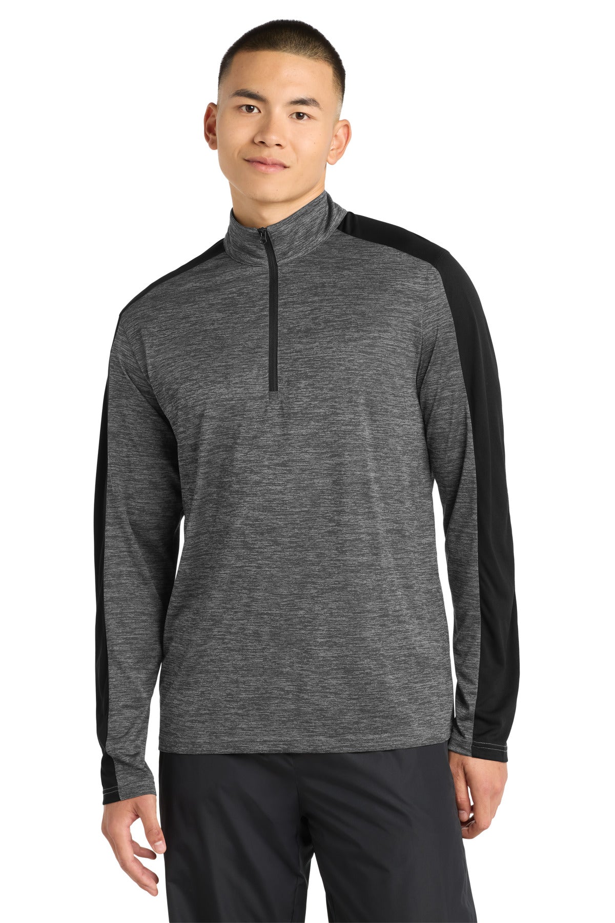 Sport-Tek® PosiCharge® Electric Heather Colorblock 1/4-Zip Pullover. ST397