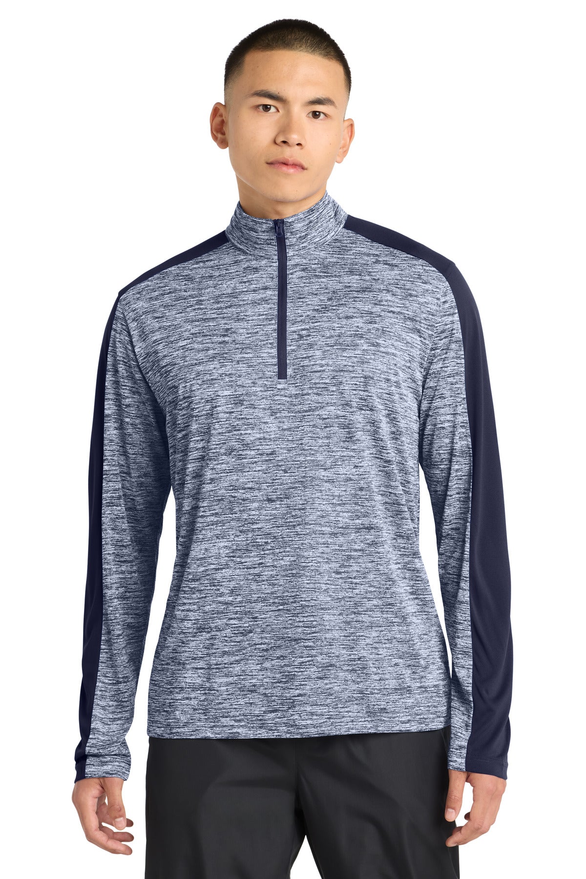 Sport-Tek® PosiCharge® Electric Heather Colorblock 1/4-Zip Pullover. ST397