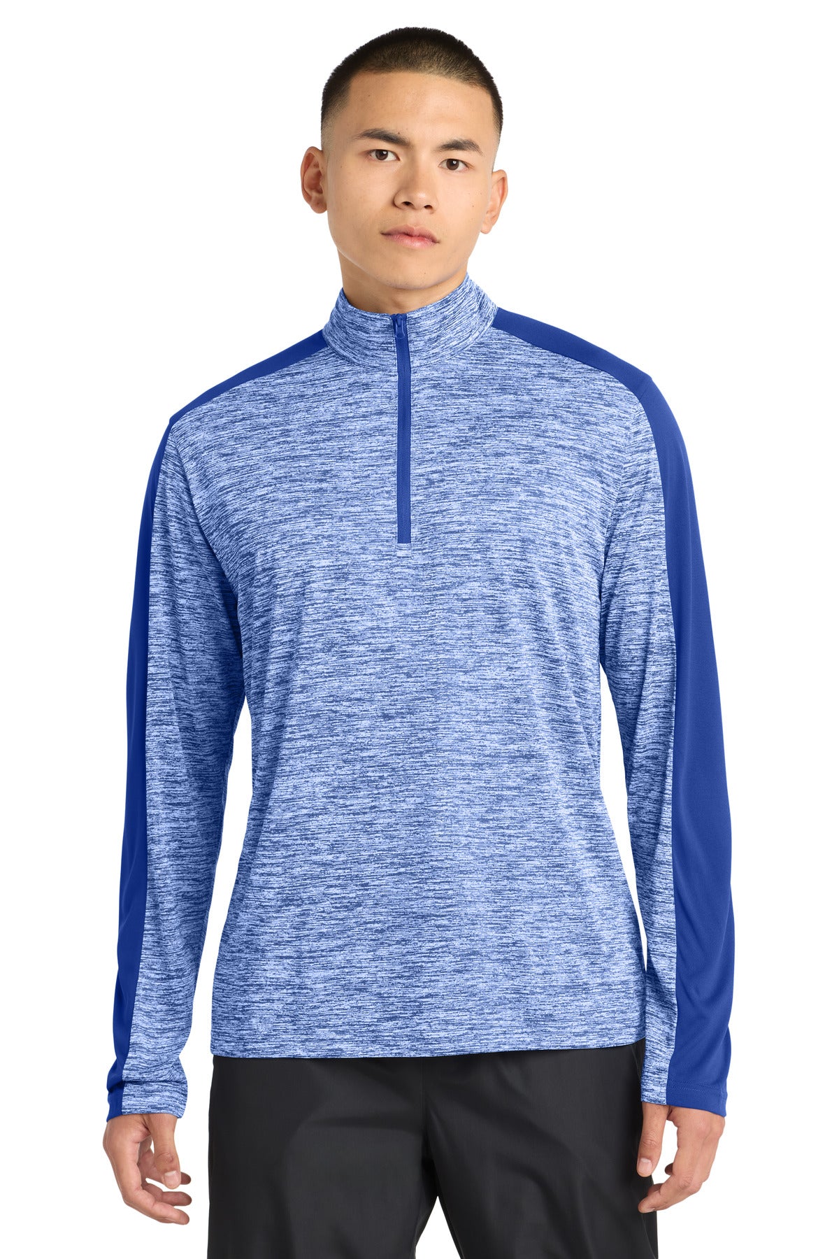 Sport-Tek® PosiCharge® Electric Heather Colorblock 1/4-Zip Pullover. ST397