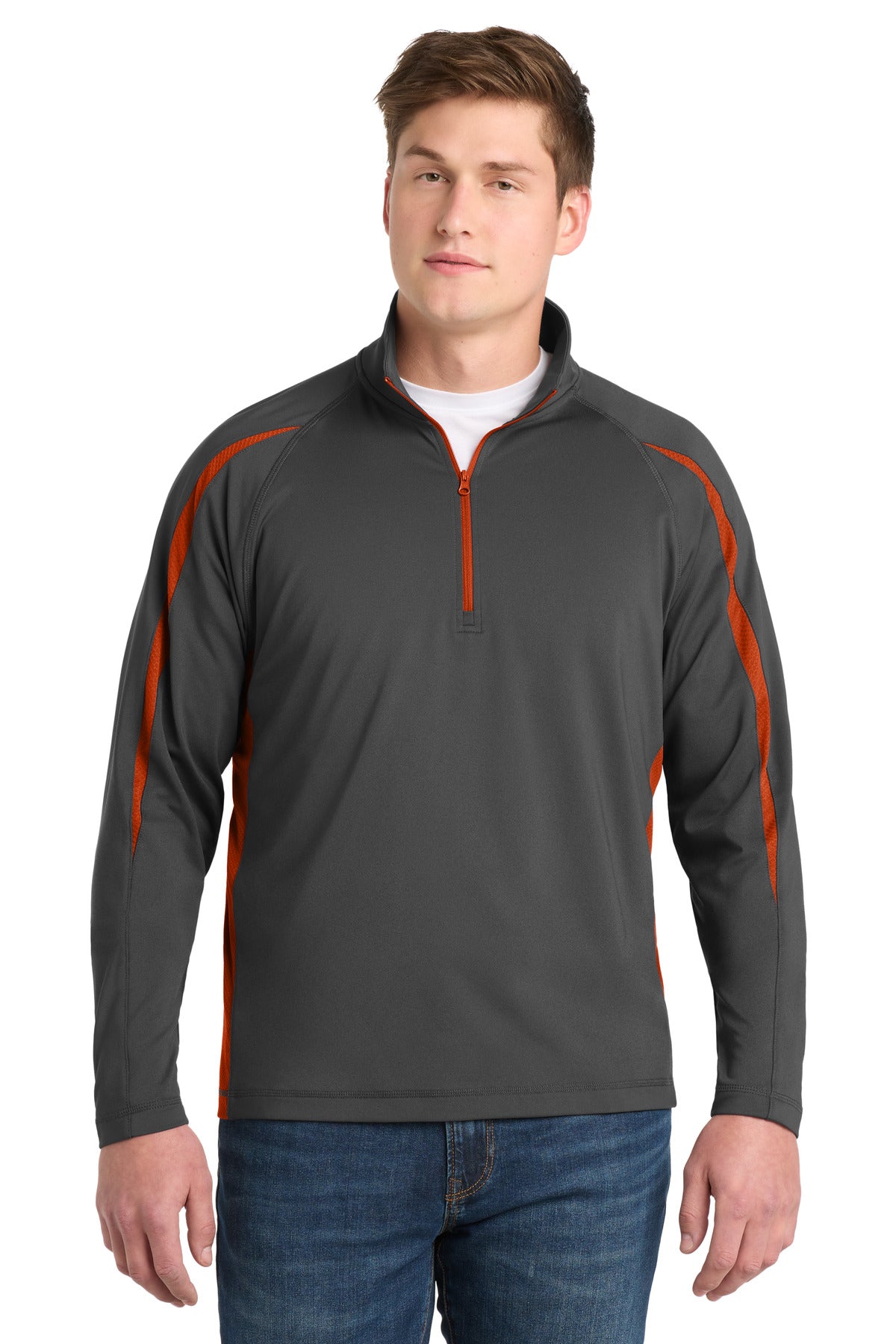 Sport-Tek® Sport-Wick® Stretch 1/4-Zip Colorblock Pullover. ST851