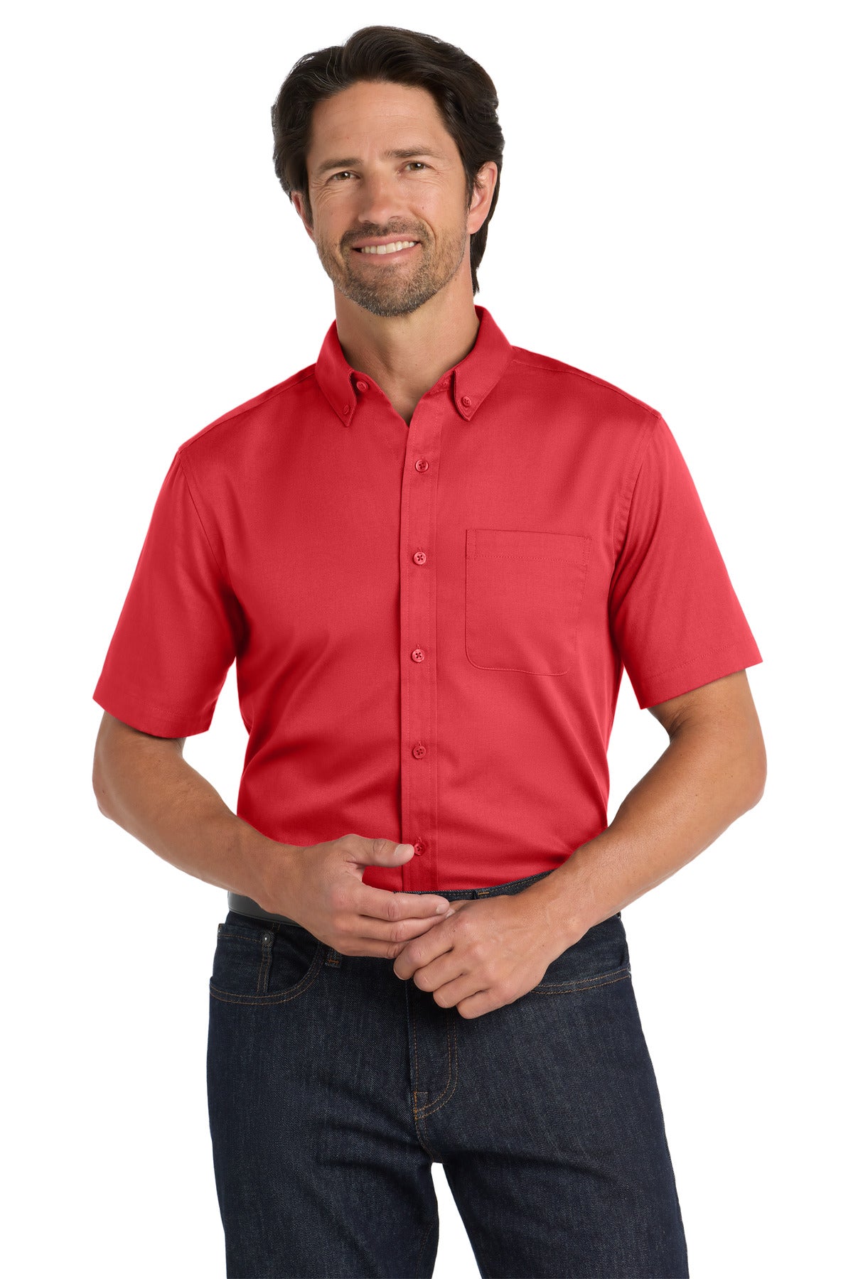 Port Authority® Short Sleeve SuperPro React™ Twill Shirt. W809