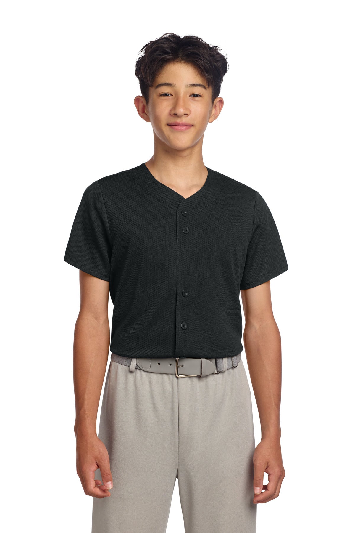 Sport-Tek® Youth PosiCharge® Tough Mesh Full-Button Jersey YST220